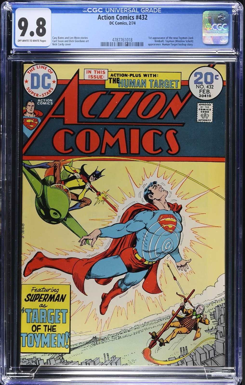 🇺🇸 Action Comics #432 CGC 9.8 OWW DC 1974 1st Appearance of the New Toyman