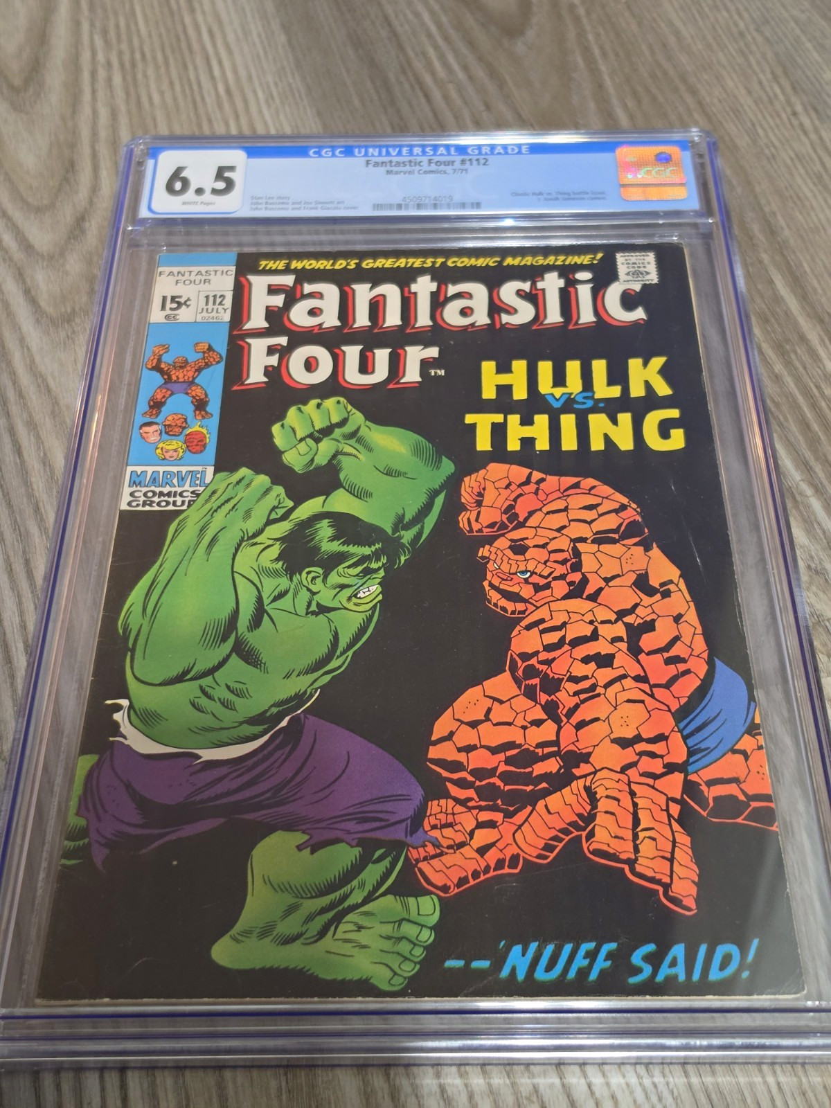 Marvel Fantastic Four #112 (1971) CGC 6.5 Hulk vs Thing Key Issue