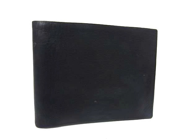 BALLY Leather Bifold Wallet Black Mens Women Card Holder 7 Card Slots RFID (Ages