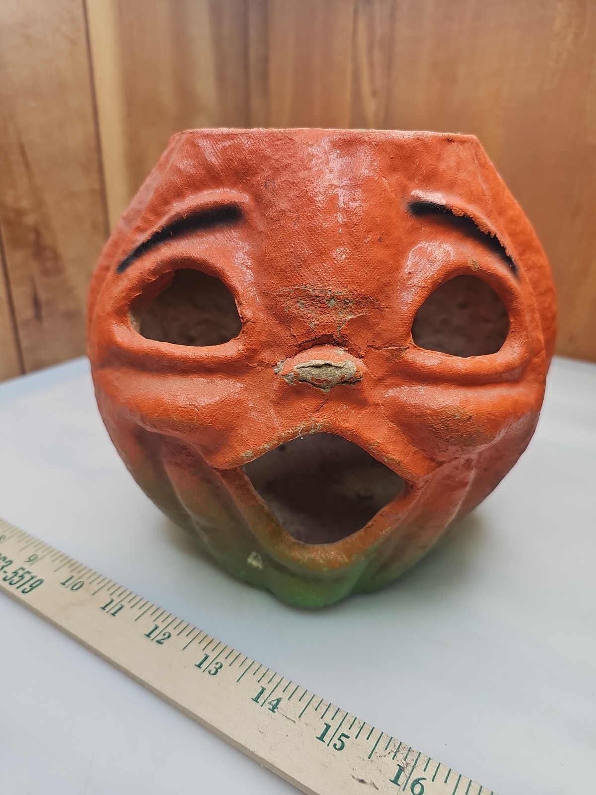 RARE VINTAGE HALLOWEEN CHOIR BOY PAPER MACHE JACK O LANTERN 7.5\