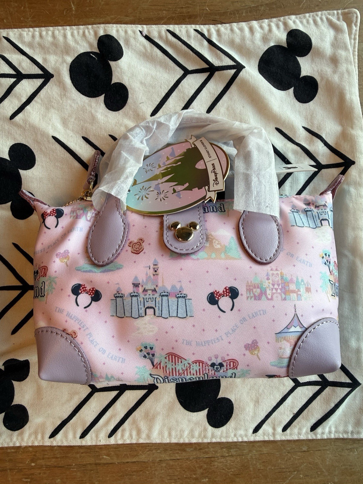 New Disney Parks Stoney Clover Lane Pink Mini Pouchette Crossbody Bag Disneyland