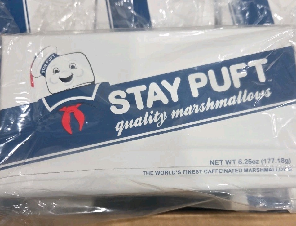 (1) Empty Stay Puft Caffeinated Marshmallow Box 2011 Ghostbusters Promotion NIB