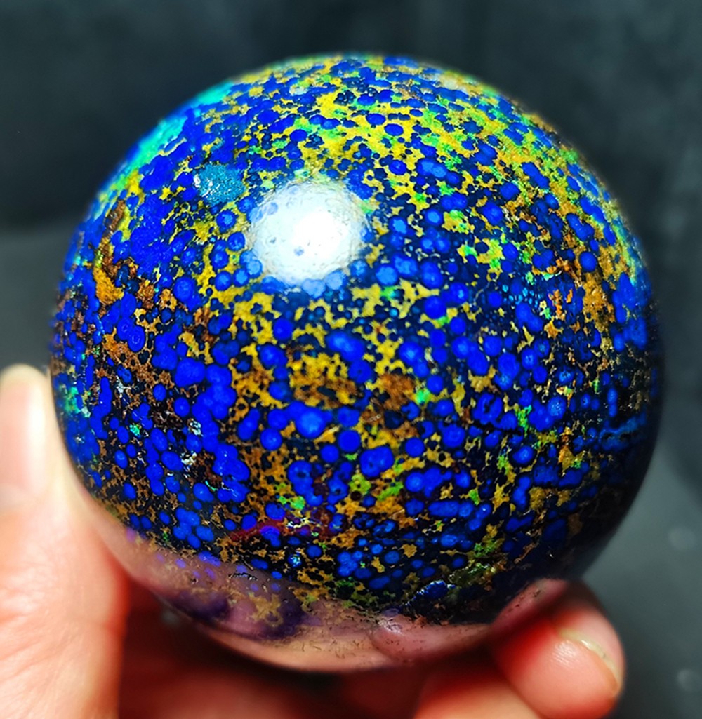 RARE 362g Natural Malachite Turquoise Blue Copper Ore Symbiotic Ball WD2079