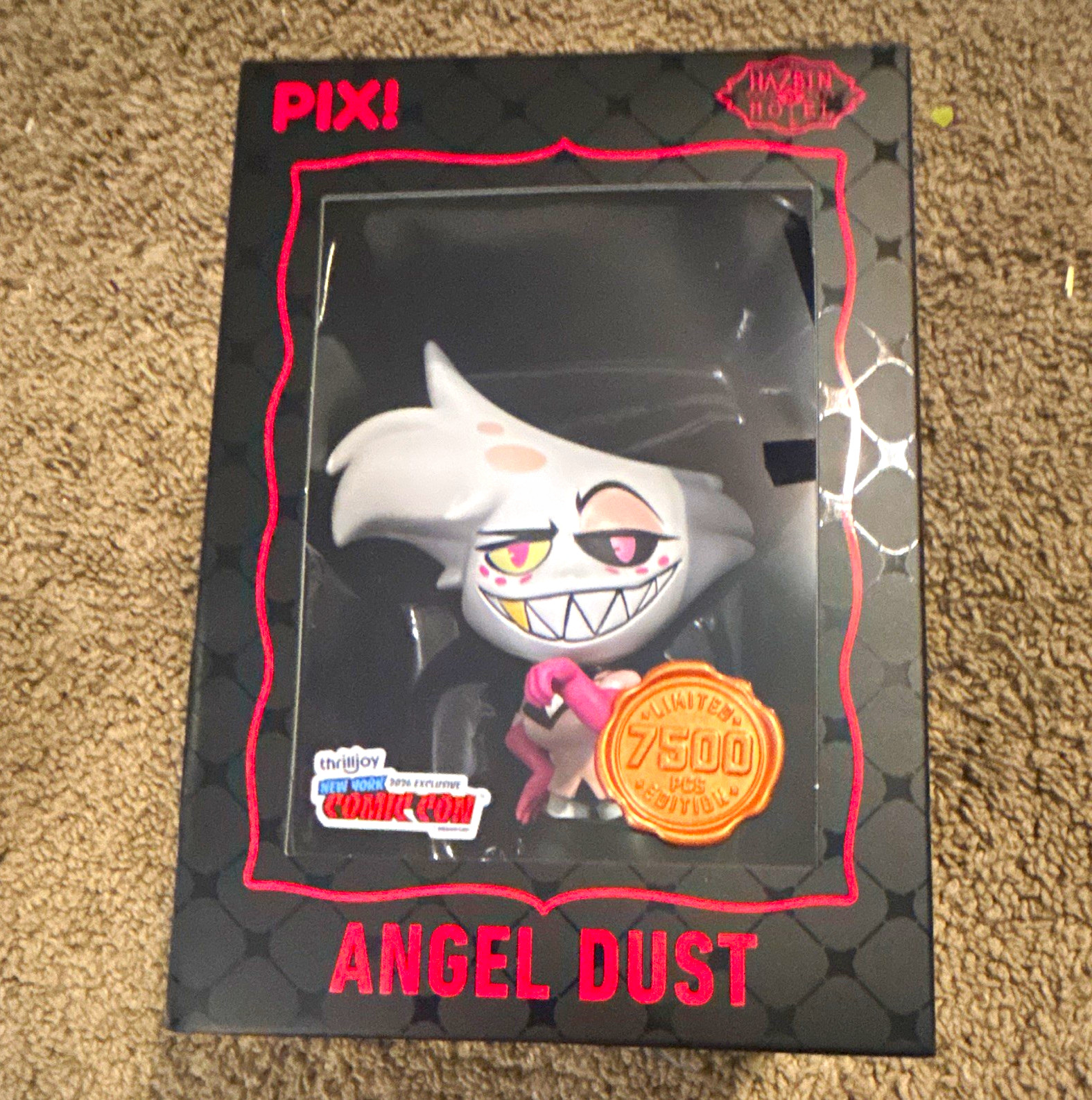 thrilljoy PIX Hazbin Hotel Angel Dust Vinyl Figure NYCC Exclusive LE 7500