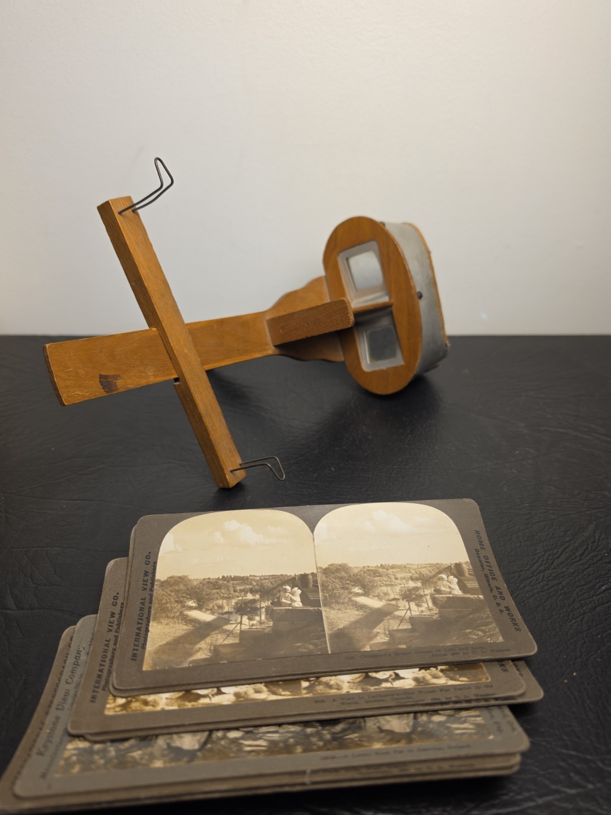 Antique Stereoscope Viewer + Stereoview Cards Lot ~1890s-1910s Canada Niagara 