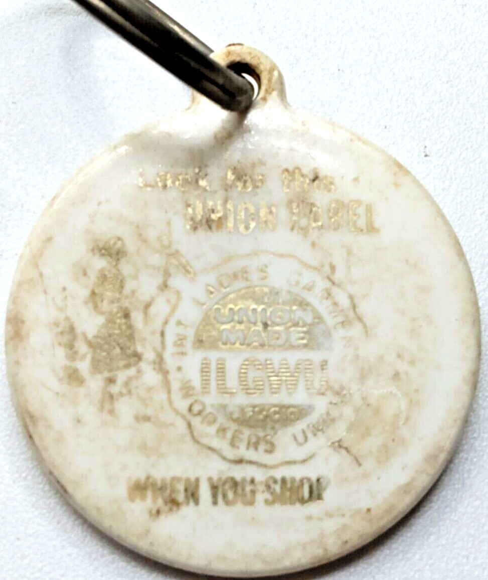 Vintage Keychain ILGWU International Ladies Garment Workers Union Keyring K361