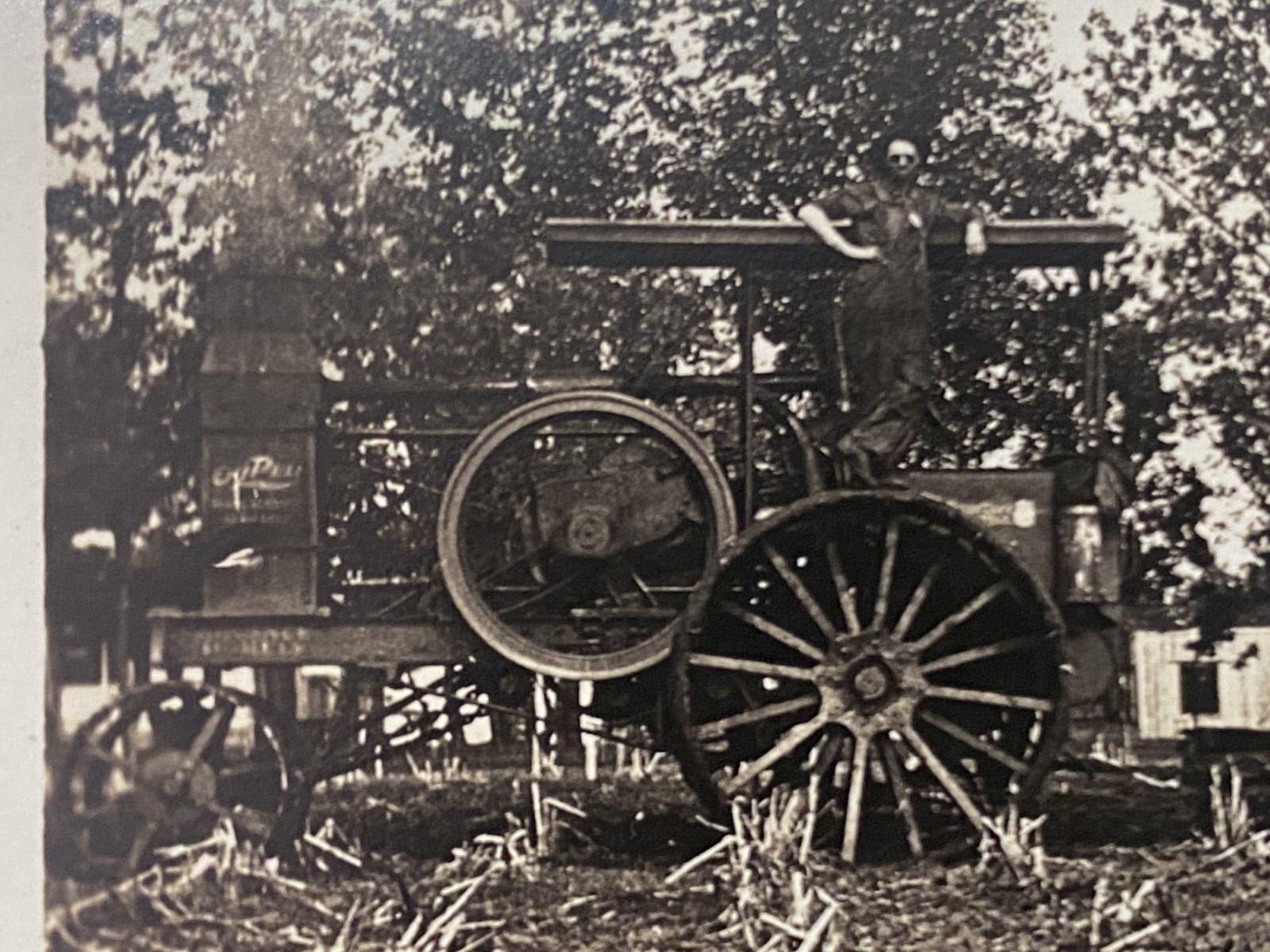 VTG RPPC Rumely OilPull Tractor Mule Team Farming Terry Montana MT Postcard