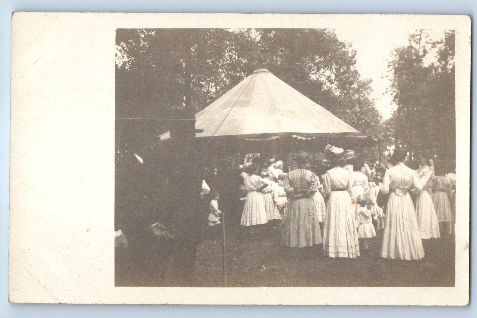 c1910's Carousel Merry Go Around Carnival RPPC Photo Unposted Antique Postcard