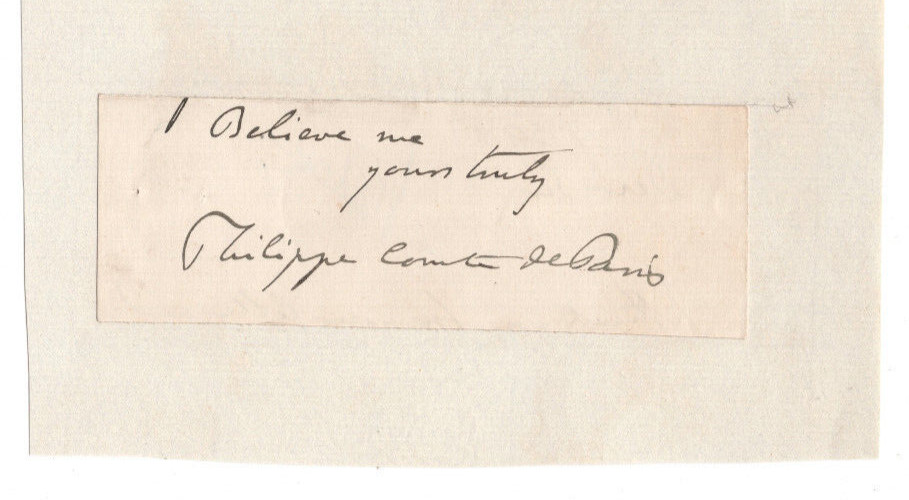 Prince Philippe, Count of Paris (1838-1894) Signed Clip / Autographed