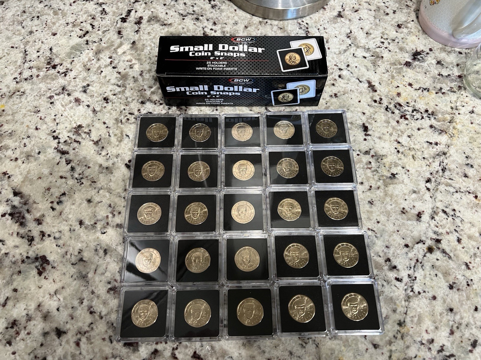 LOT OF 25 $1 Trump Coin In Hard Case 1776-2026 Semiquincentennial Uncirculated