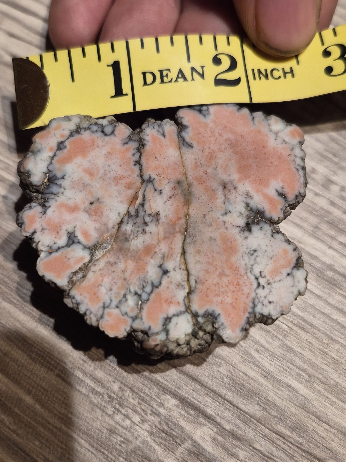 HUGE 91g Rare Salmon Pink Datolite + Native Copper