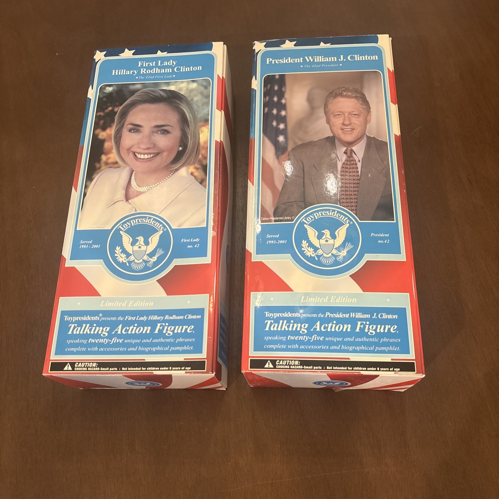 Bill and Hillary Clinton Talking Action Figures NRFB, 2005, MINT Bill and Hillary Clinton Talking Action Figures NRFB, 2005, MINT