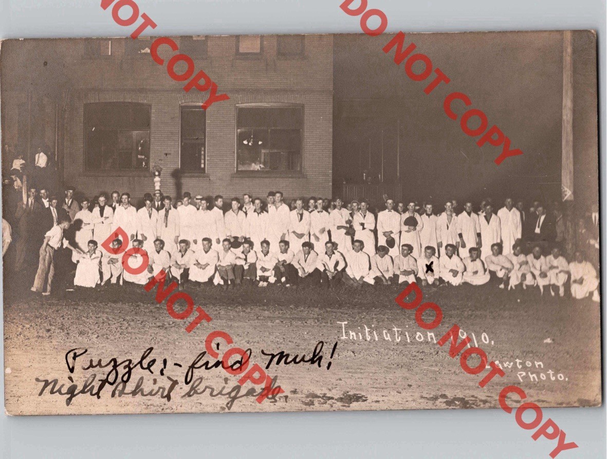 c1910 Initiation University Of South Dakota SD Vermilion Hazing? RPPC Real Photo