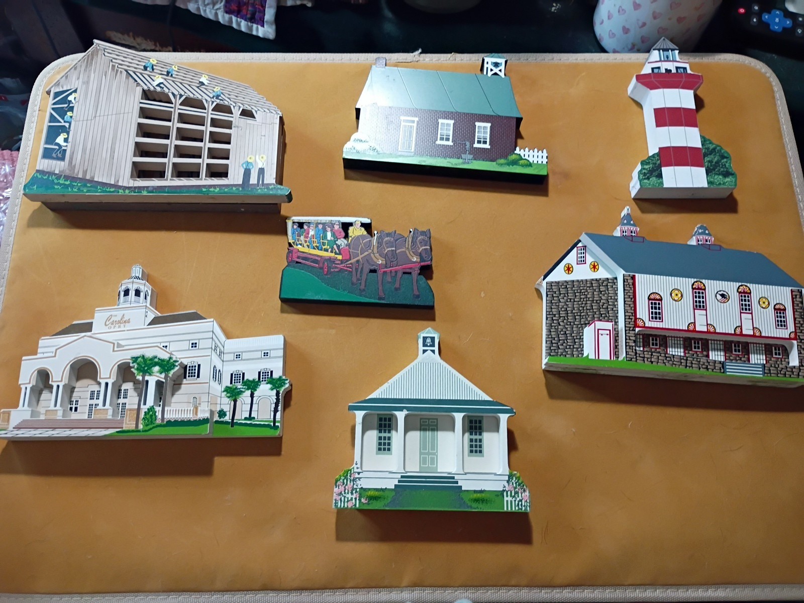 (Lot 7)Shelia's Collectible Wood Houses 90s Early 2000s Lots Of Amish,Barn,Schls