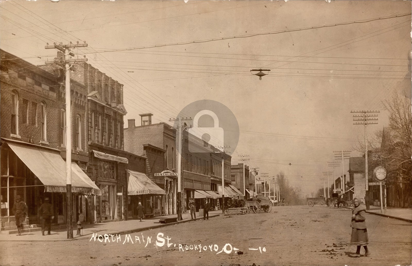 Rockford OH Ohio 1910 North Main Street View RPPC Photo Postcard COPY