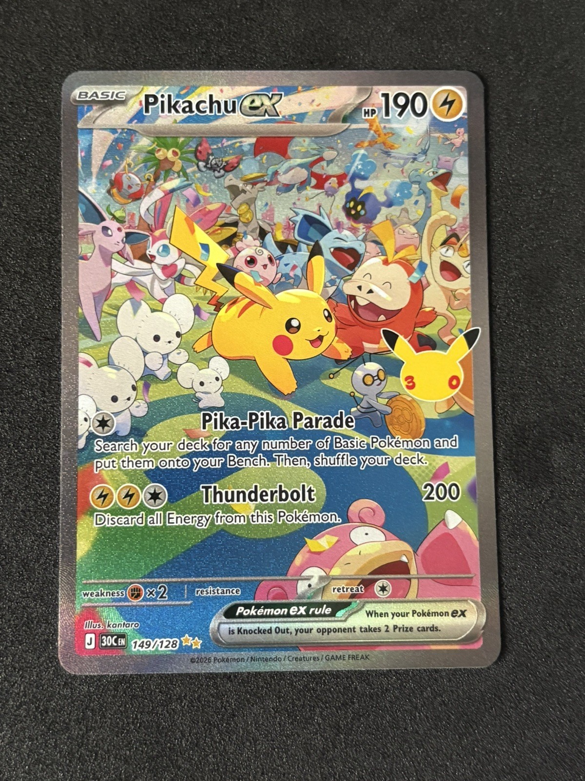 Pikachu 30th Anniversary Ex 149/128