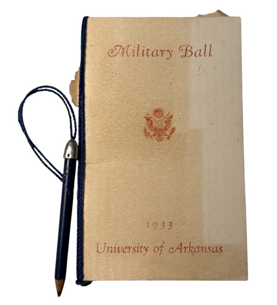1933 Military Ball University Of Arkansas Tiny Booklet With Original Pencil 