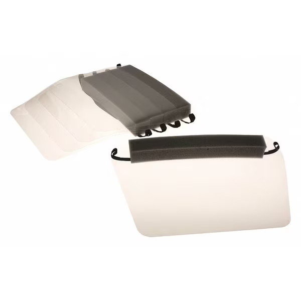 Paulson Face Shield, Clear Visor, Polyester, Elastic Strap Suspension,