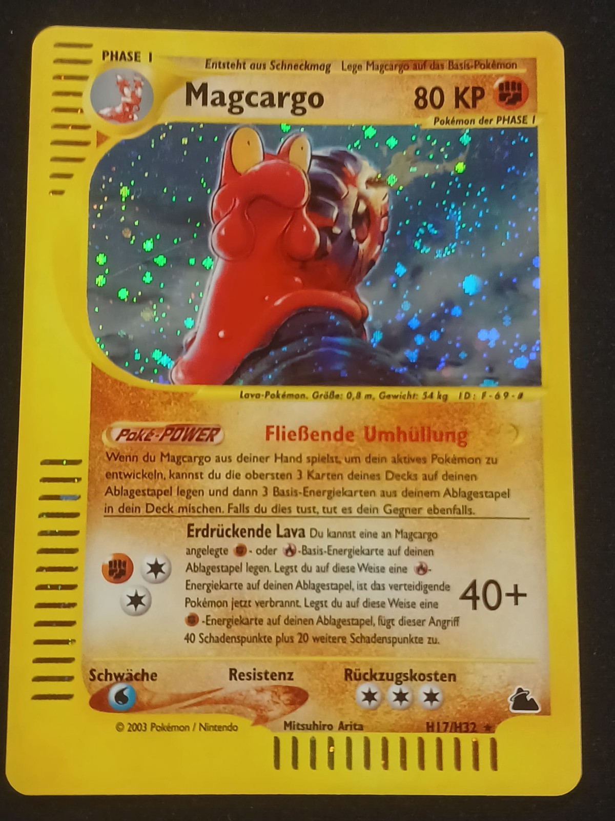 Magcargo Swirl Holo H17/H32 Skyridge German NM Pokemon