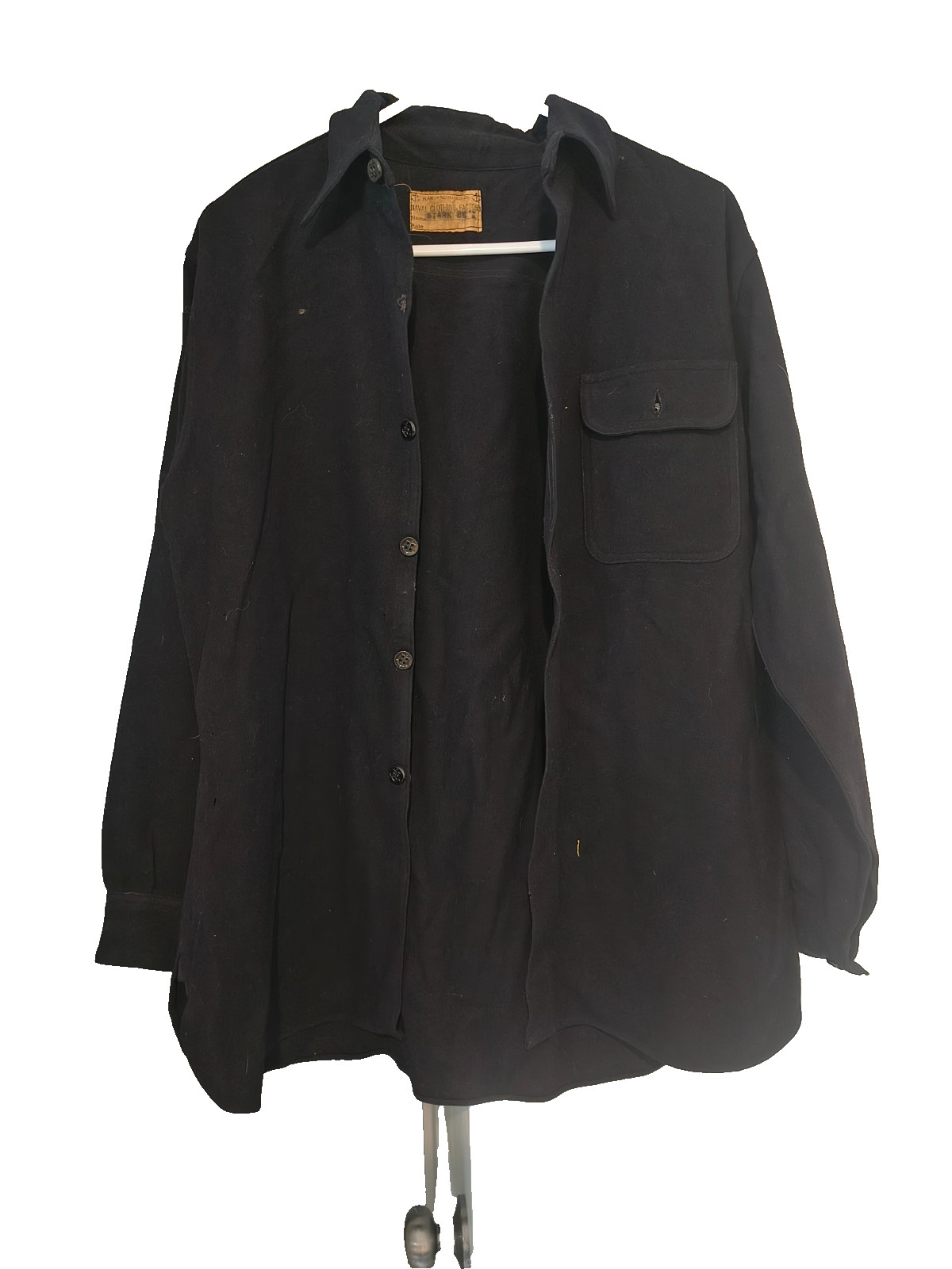 vintage u.s. navy world war 2 cpo.wool.shirt jacket.dark navy blue.