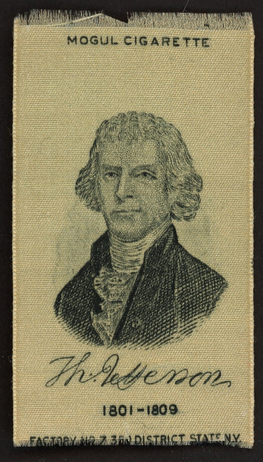 1910 S77 Silks Mogul U.S. Presidents Thomas Jefferson