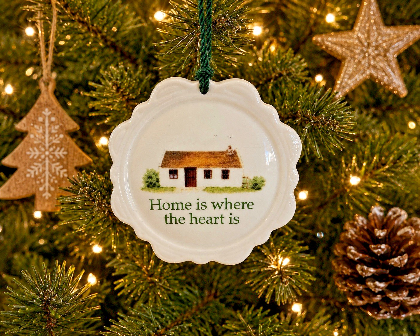 Belleek Donegal Irish Ornament Home is Where the Heart is