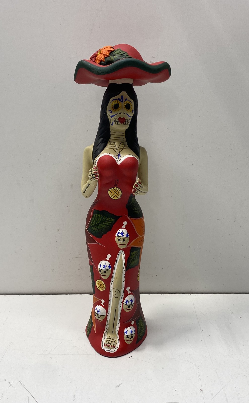 Tonala Mexico Ceramic Catrina Day of the Dead Figurine Hand Painted 18\