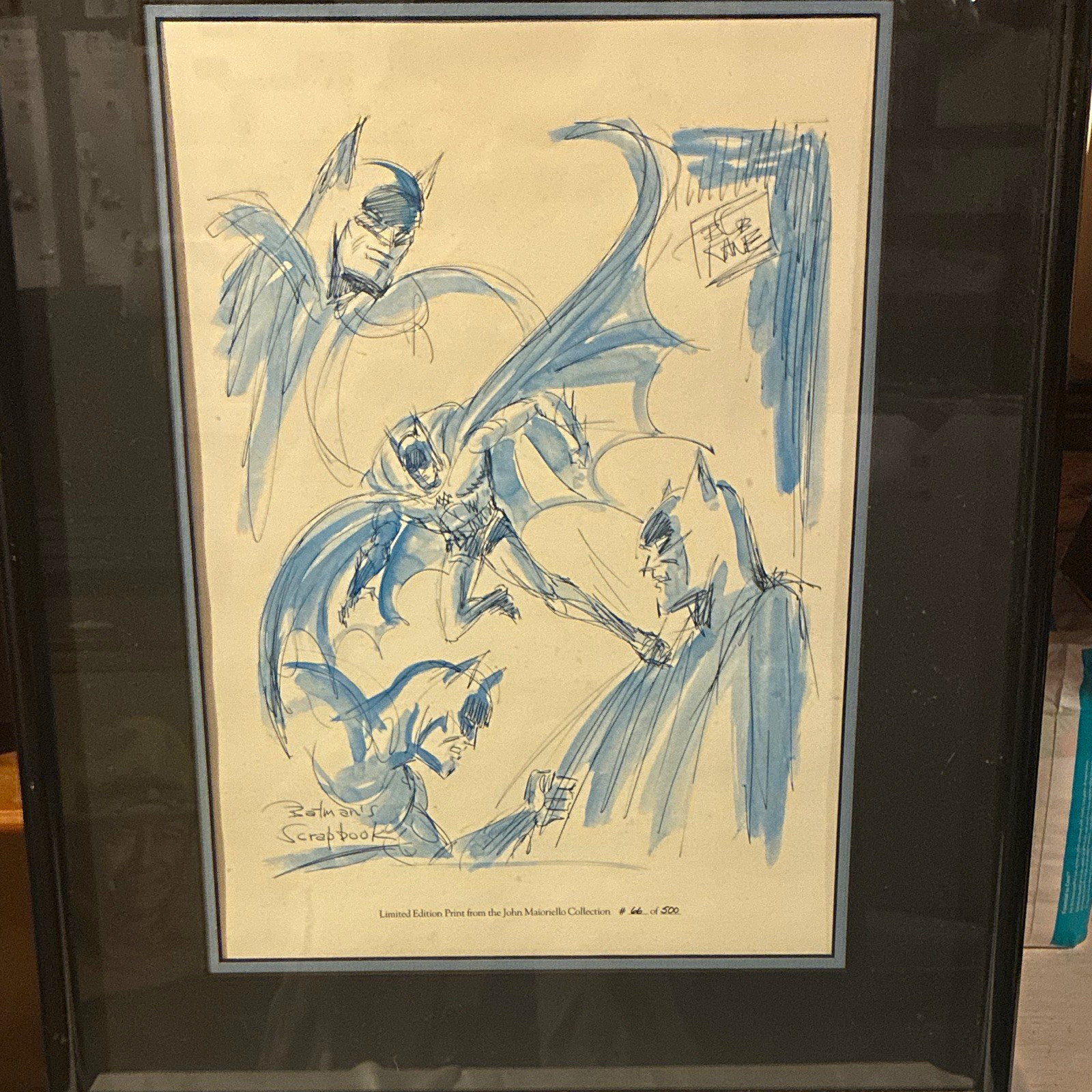Bob Kane Signed Batman Framed Paper print Limited  #66/500 John Maioriello