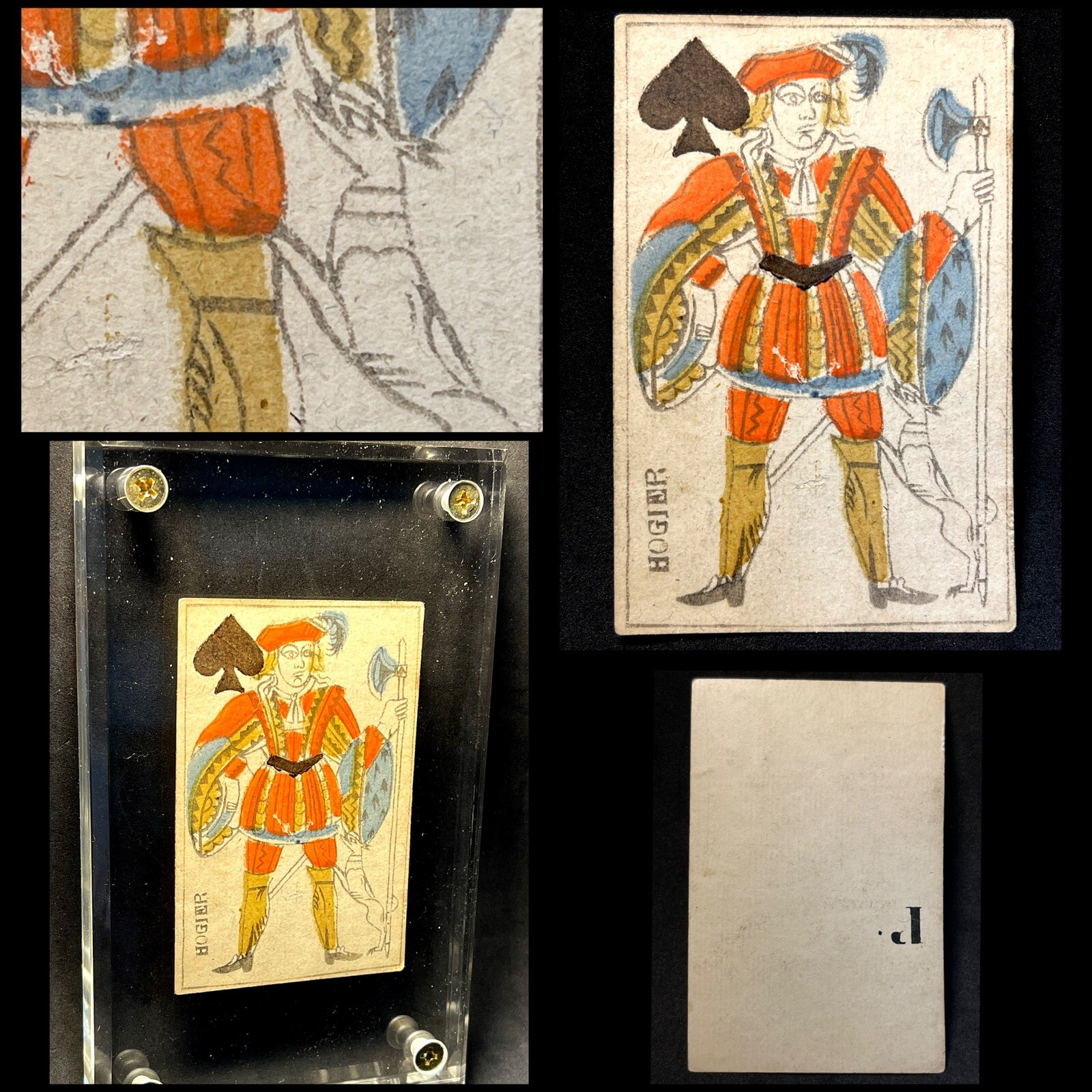 Historic Counterfeit Museum Grade Antique Playing Cards Authentic 18thc Single