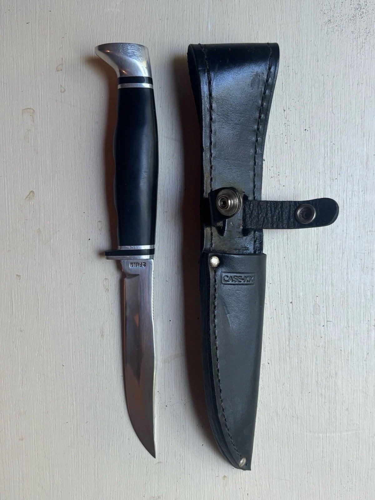 VINTAGE CASE XX 2 FINN USA KNIFE & ORIGINAL LEATHER SHEATH 1987 Never Sharpened VINTAGE CASE XX 2 FINN USA KNIFE & ORIGINAL LEATHER SHEATH 1987 Never Sharpened
