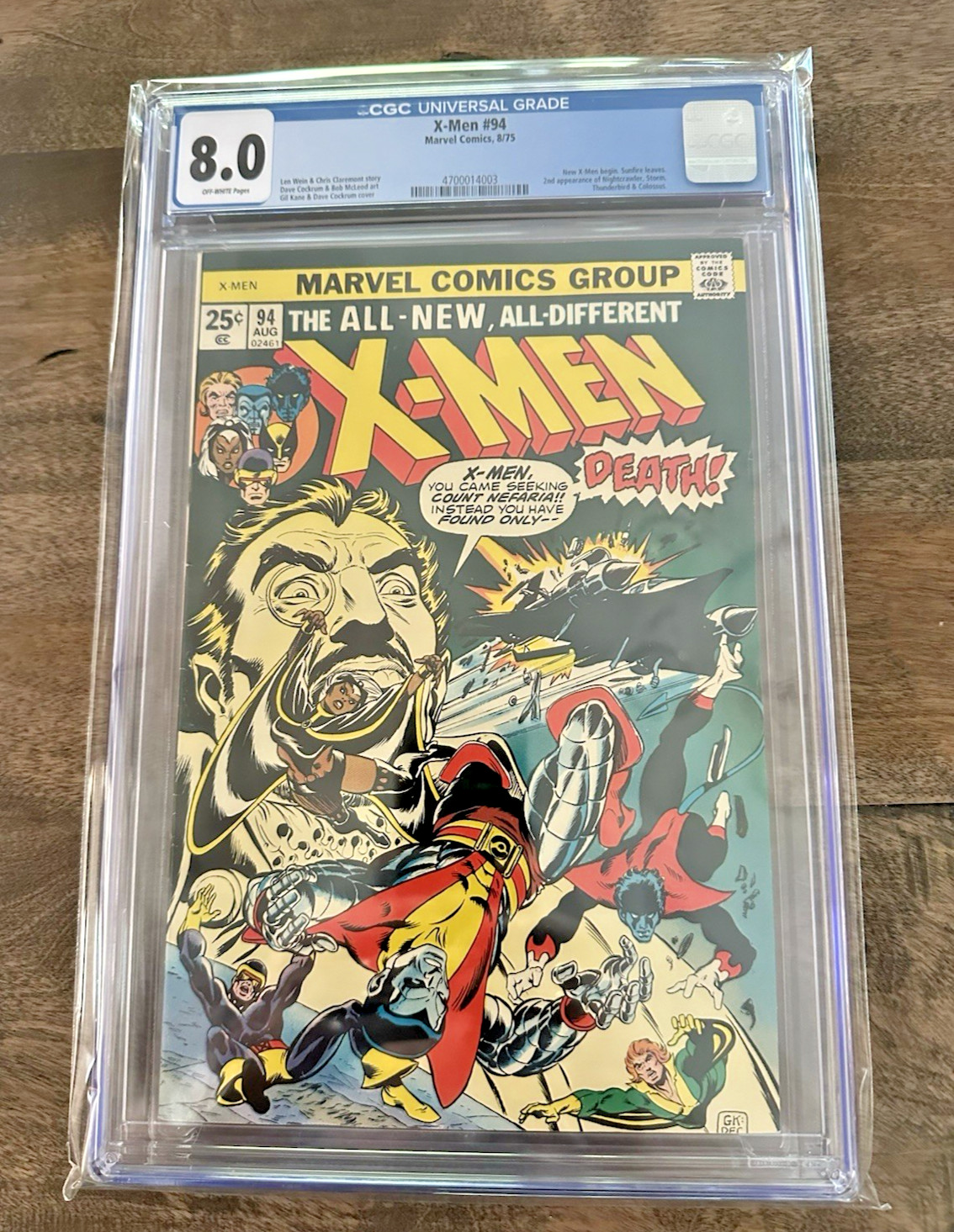X-MEN #94 1975 MARVEL CGC 8.0 VF BRONZE AGE KEY ISSUE UNCANNY X-MEN