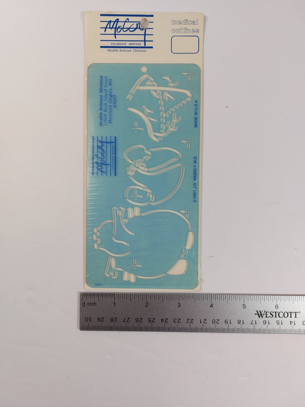 Vintage 1991 Medical Outlines Anatomy Template Stencil McCoy Collegiate Services