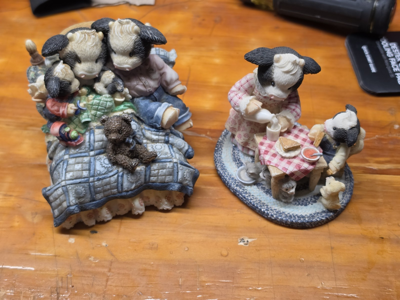 RARE Vtg Enesco Mary’s Moo Moos Limited Edition Figurines Lot Of 2