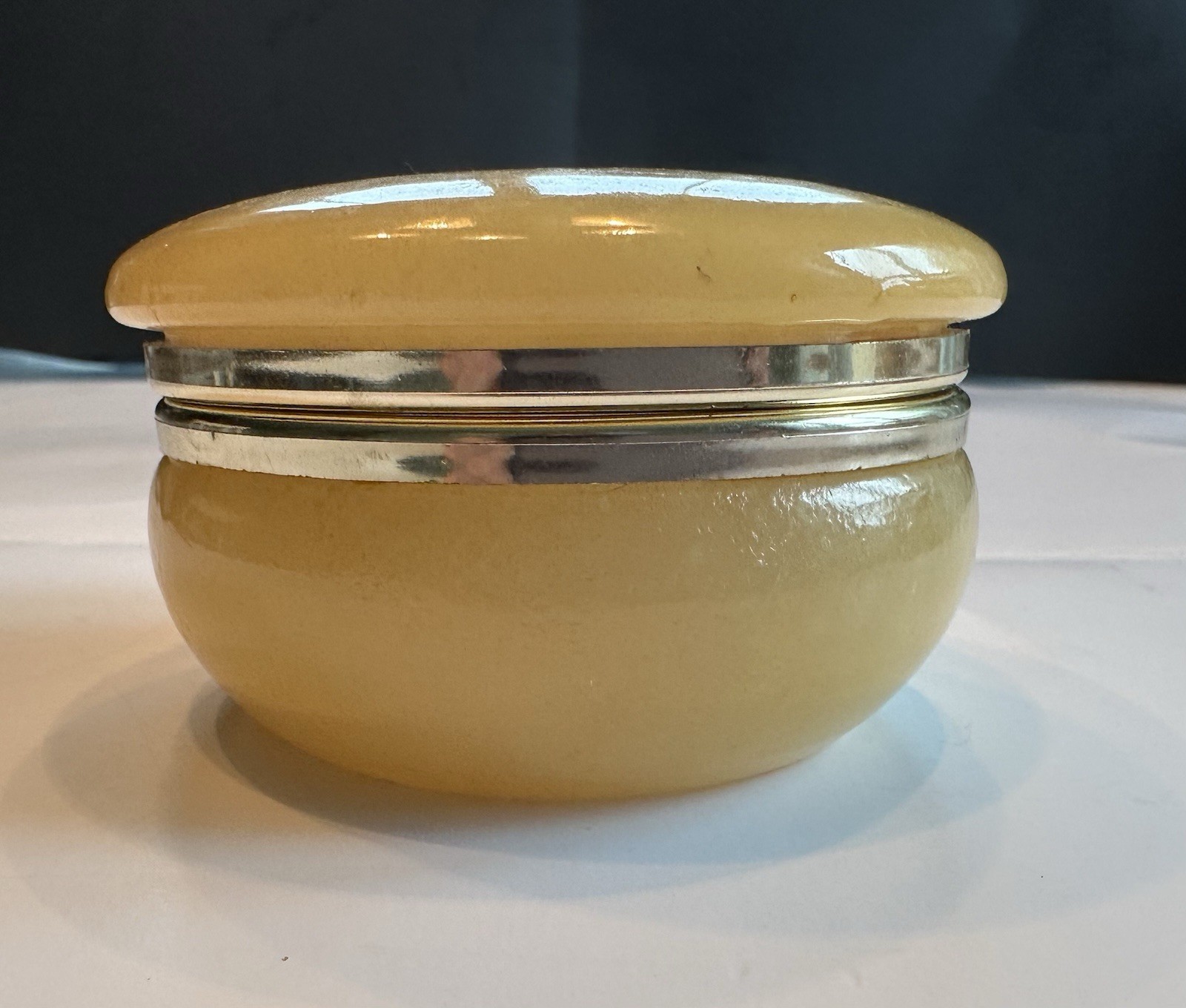 Vintage Genuine Italian Hand-Carved Alabaster Floral Trinket/Jewelry Box 60s-70s