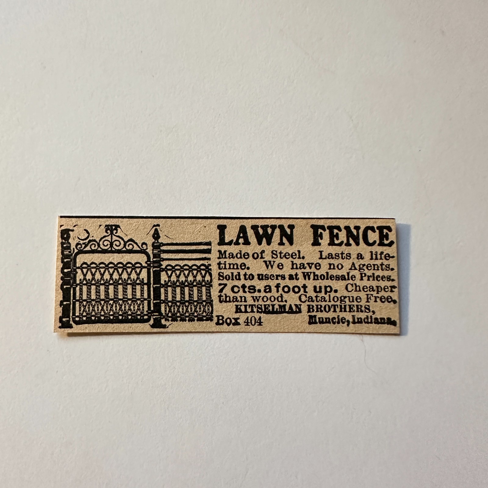 Kitselman Brothers Lawn Fence Steel Muncie IN 1906 Minneapolis Ad 5AL1-S13