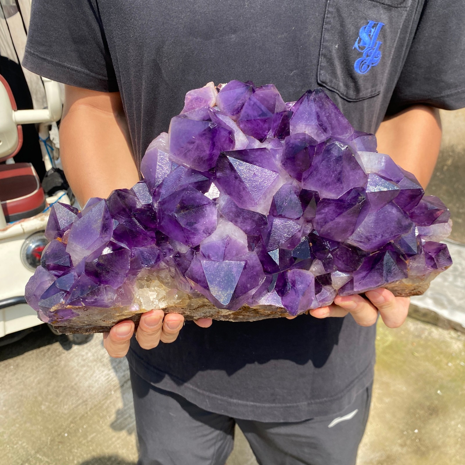 17.3lb Natural Amethyst geode quartz cluster crystal specimen Healing