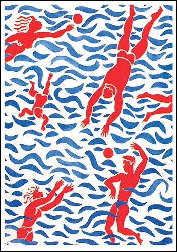 Eddy Varekamp – Swimmers, 1998 – Art Postcard