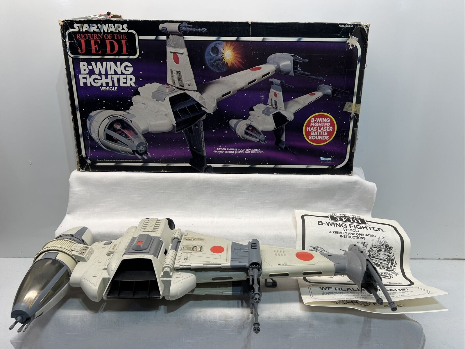 RARE Vtg 1984 Kenner STAR WARS ROTJ B-WING Fighter WORKING COMPLETE In BOX
