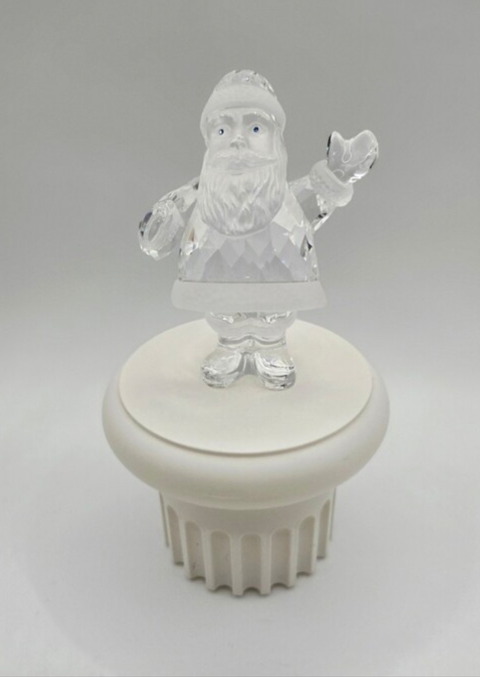 Swarovski Vintage Crystal Waving Santa Claus Figurine Retired Box Holiday Decor