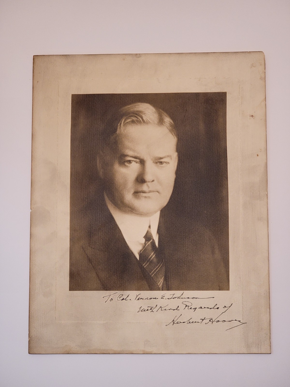 President Herbert Hoover HAND SIGNED LARGE 11 x 14 OFFICIAL WHITE HOUSE PORTRAIT