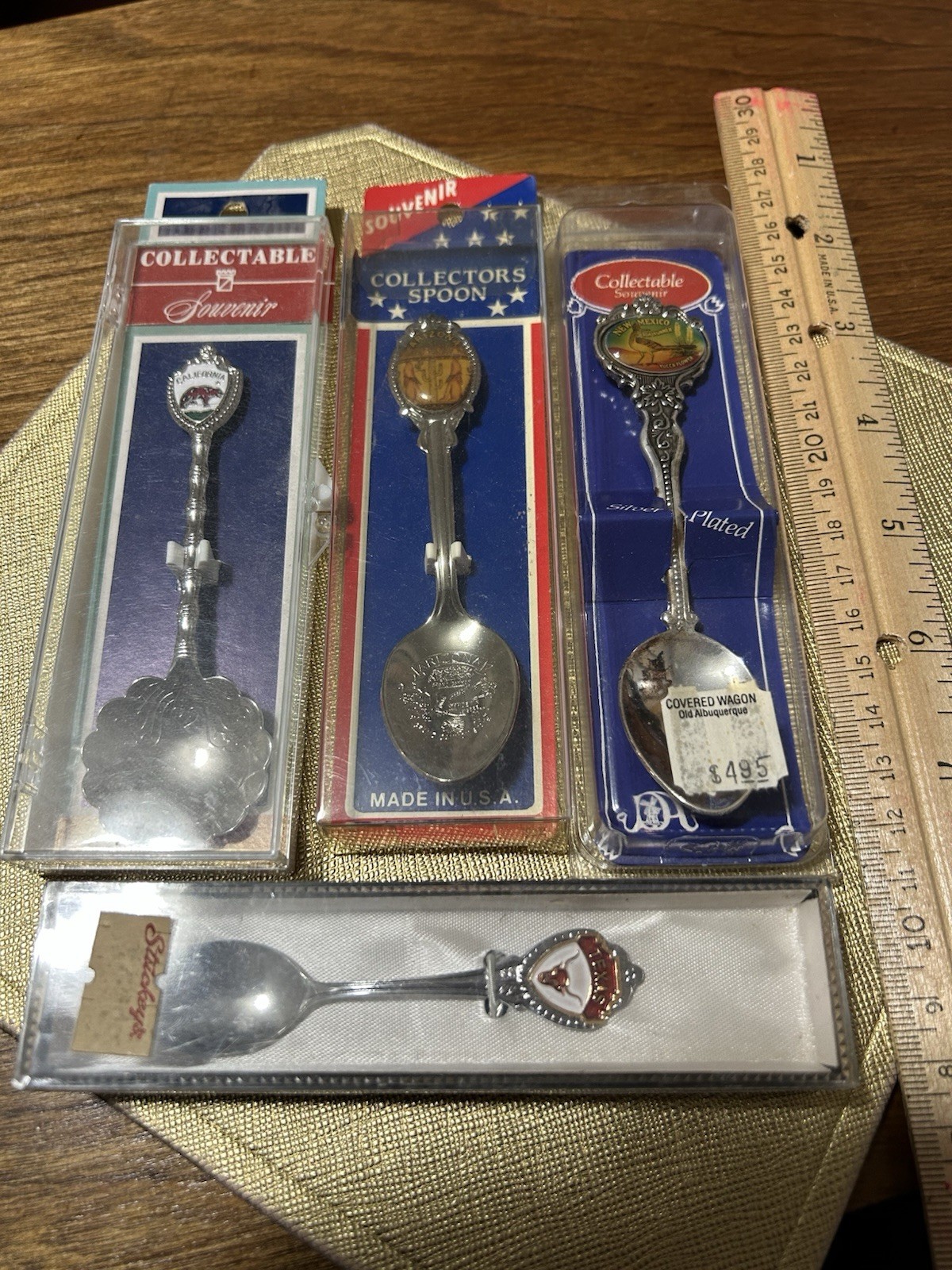 Collectors Spoons: California, Arizona, New Mexico, Texas original case 4 Total