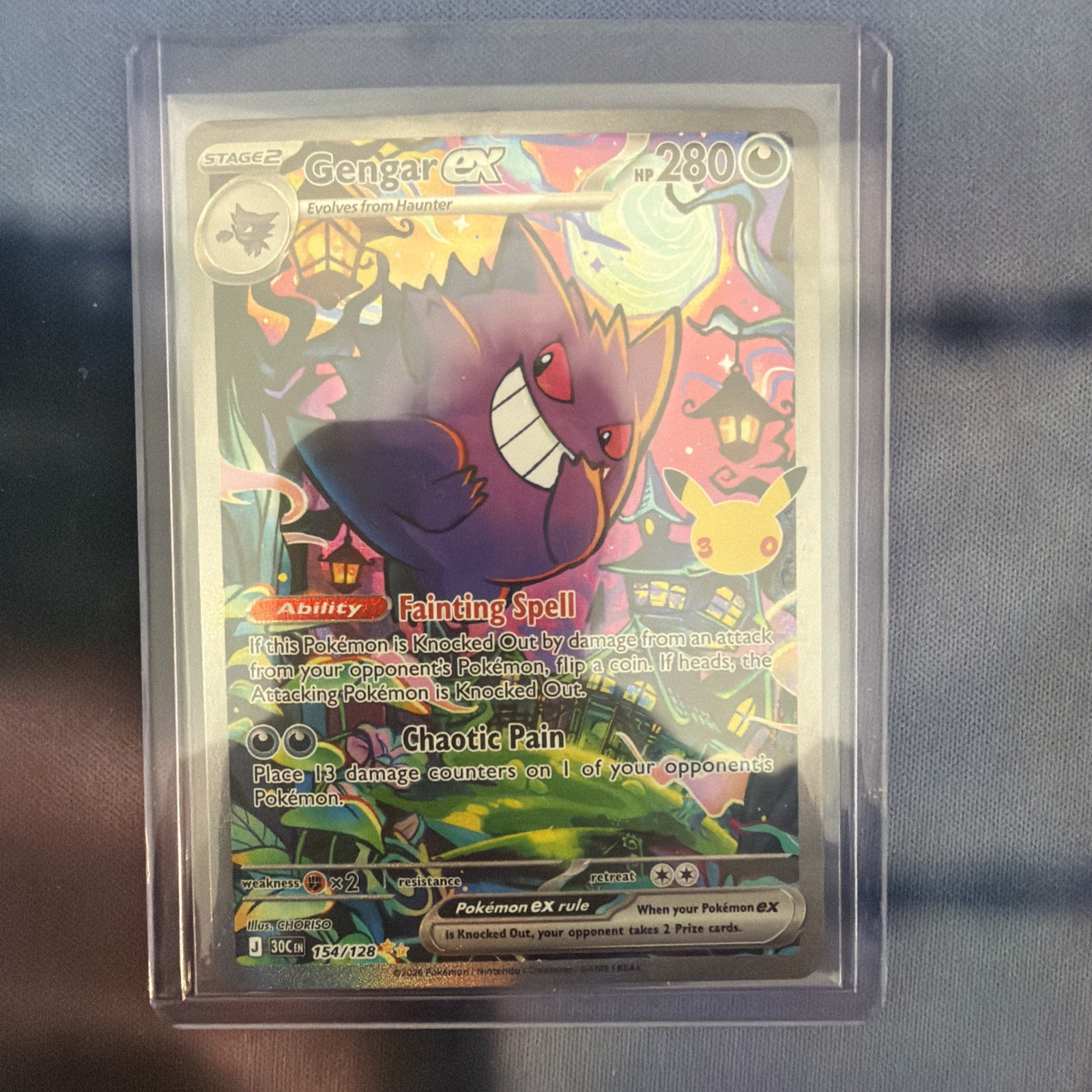Gengar EX 154/128 SIR 30th Anniversary Pokemon Card English Gengar EX 154/128 SIR 30th Anniversary Pokemon Card English