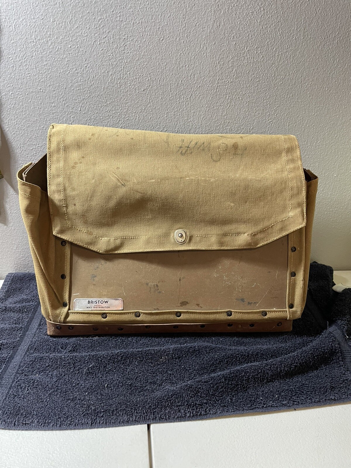 Vintage 1930s Bristow Portable Mail Distributor Bag USPS Postal History Satchel