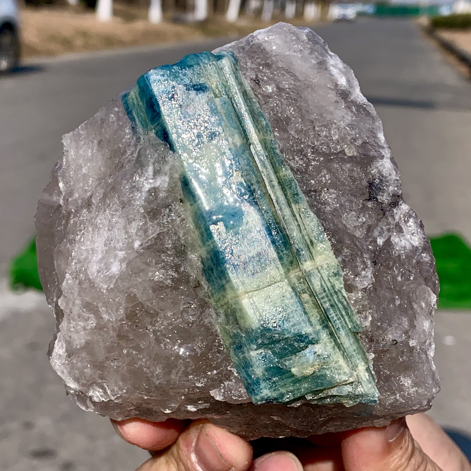 773G RareNatural beautiful Prism shaped Aquamarine Raw Crystal Specimen Rough