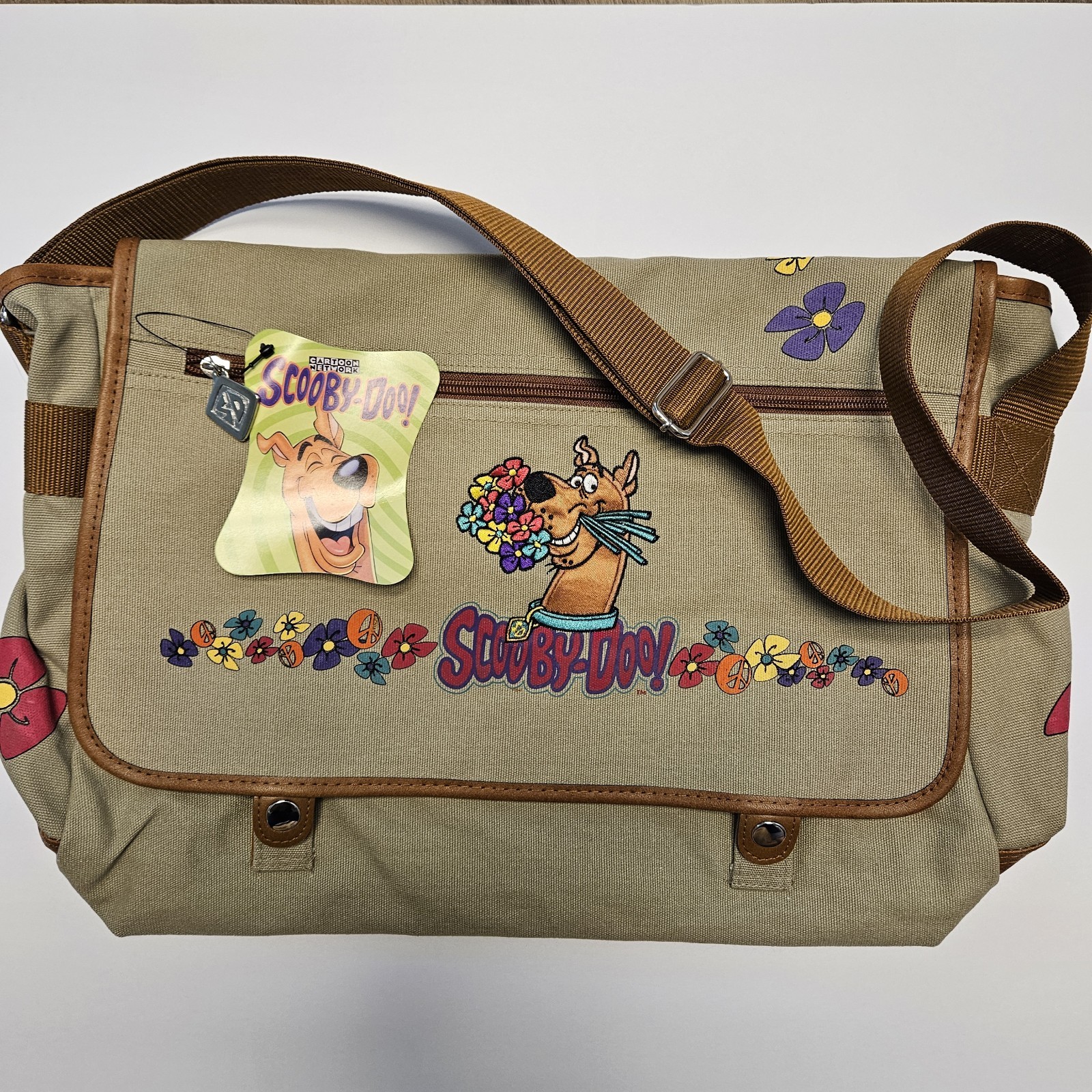 VTG 1998 Scooby Doo Cartoon Network Embroidered Canvas Messenger Bag Y2K New/Tag