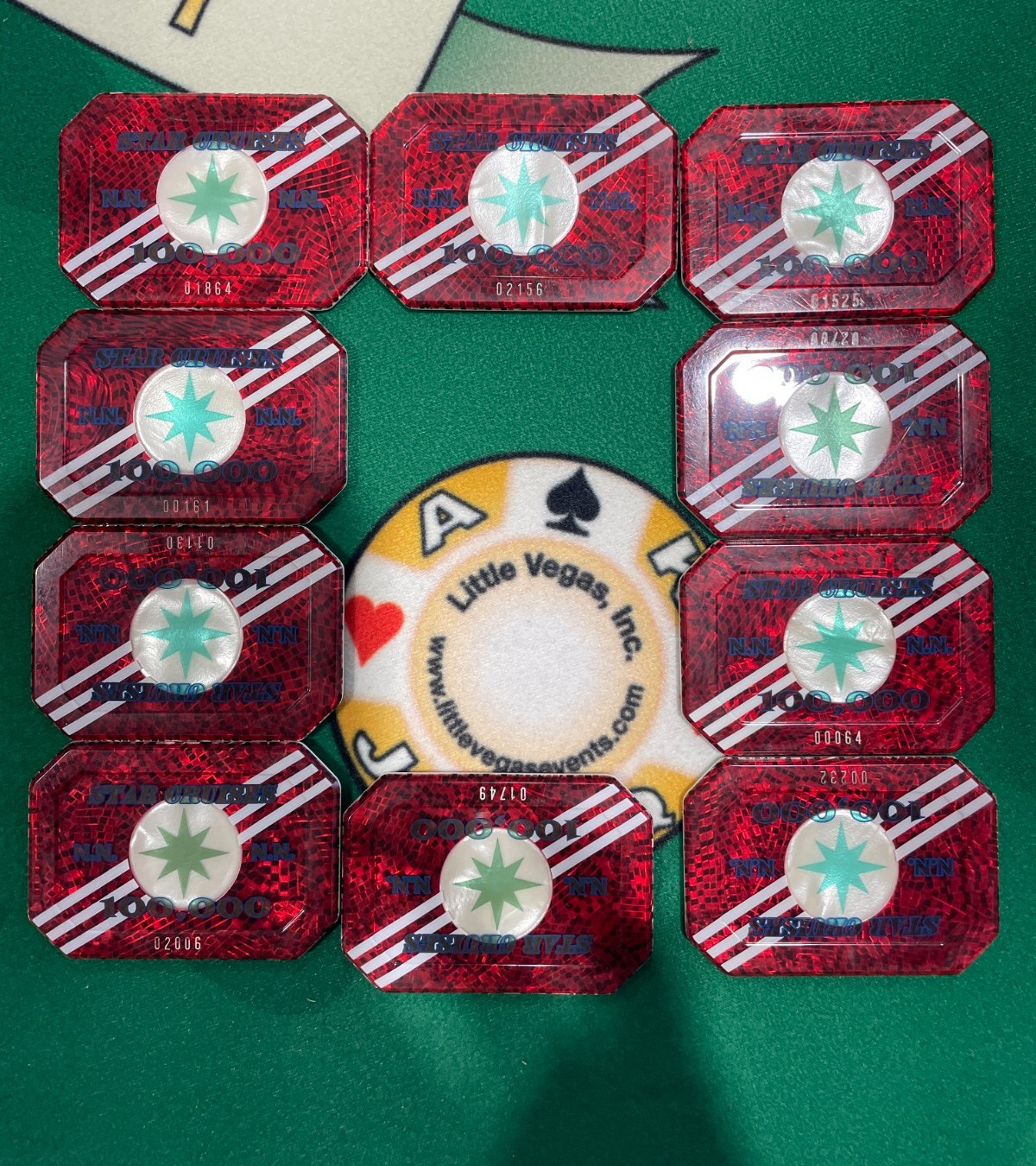 POKER Casino Plaque's STAR CRUISES SHIPS (lot of 10) $100,000 Denomination