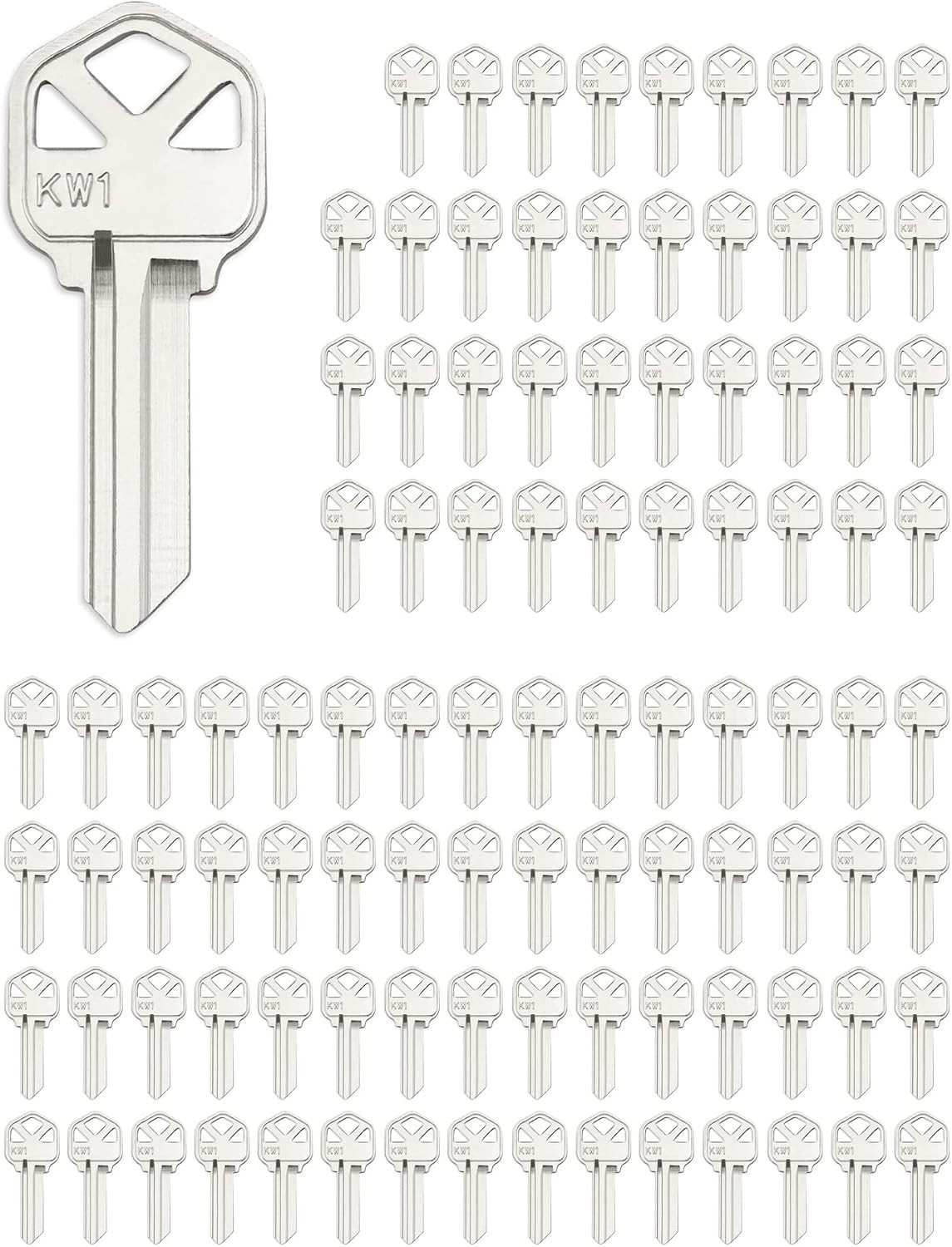 Blank Key Blanks, Pack of 100 Copper Structures Key Compatible with (KW1) Kwikse