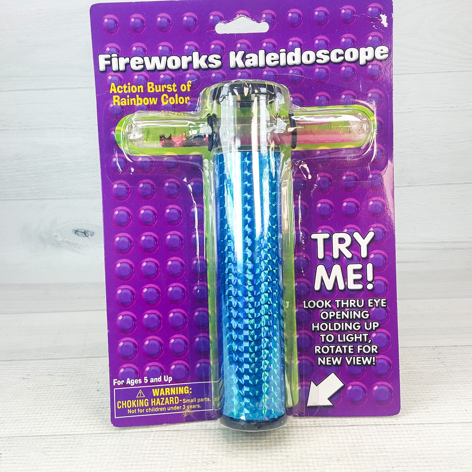 Fireworks Action Burst Rainbow Motion Kaleidoscope Liquid Glitter Wand NEW 8\