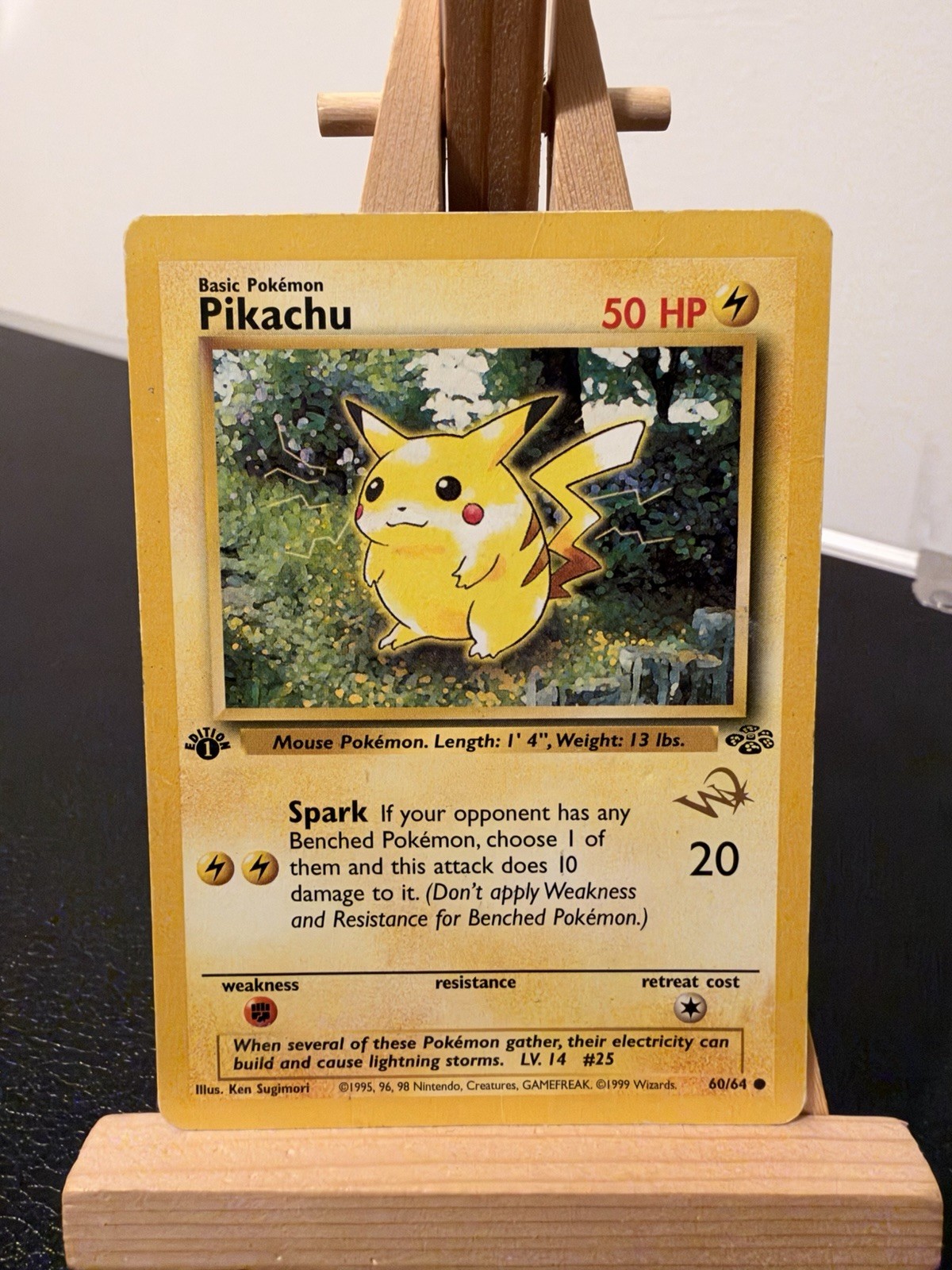 Pokémon Jungle Pikachu 1st Edition Gold W Stamp 60/64 WOTC Promo Rare MP