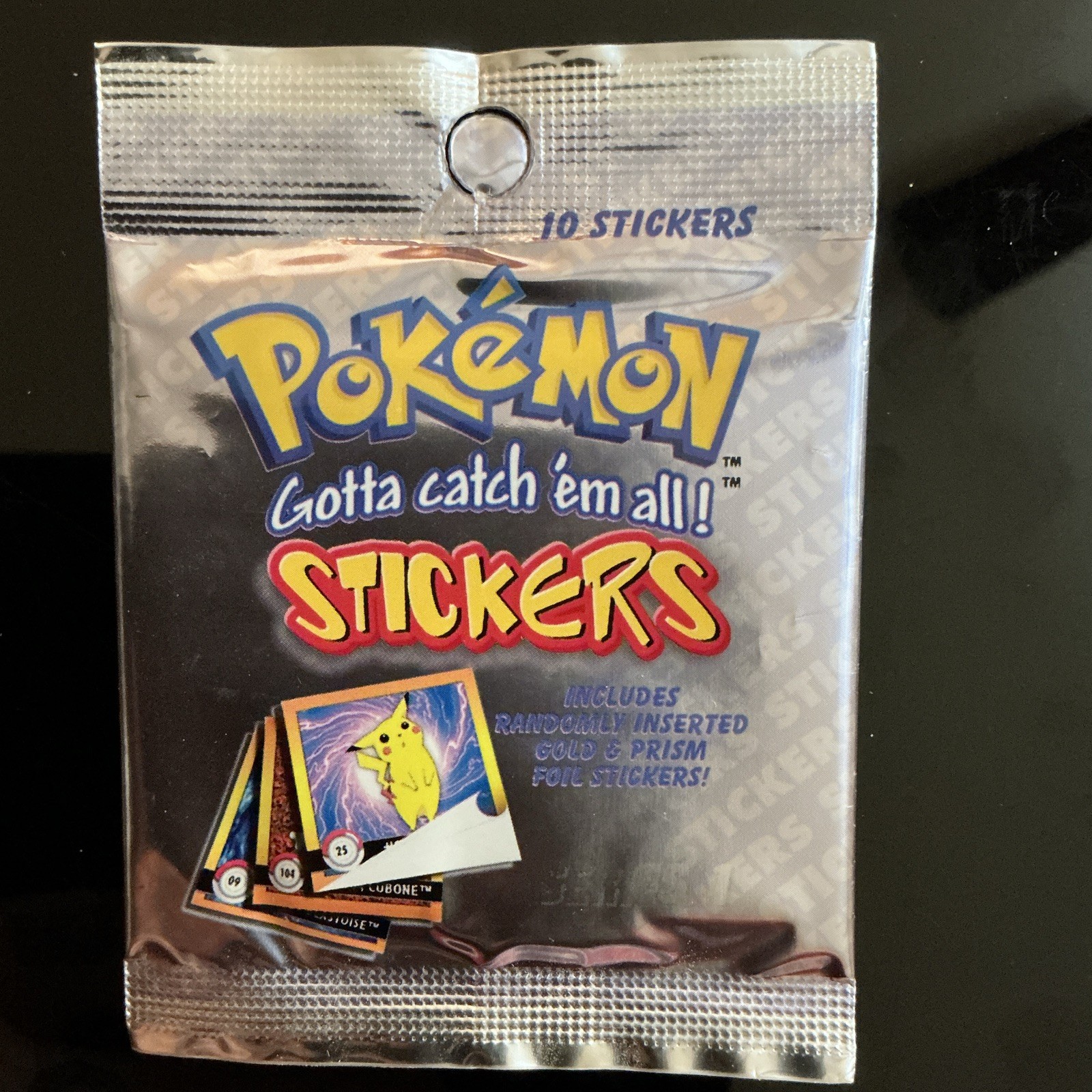 ArtBox Pokémon Stickers Sealed Pack 10 Gold & Prism Foil Pikachu 1999